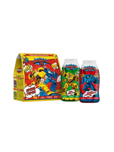 МЕГАМОНСТРЫ подарочный набор яркие герои: шампунь с кондиционером 2в1 250мл, гель-пена 2в1 250мл